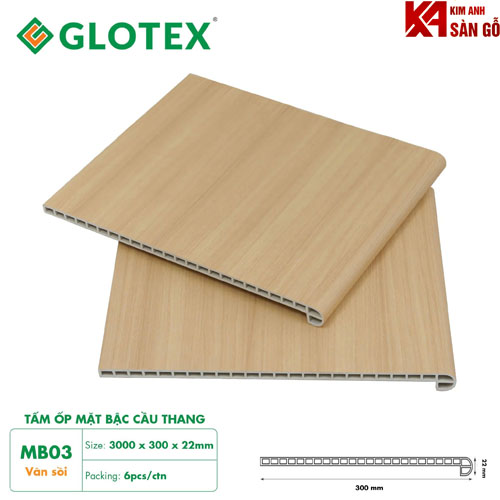 Mặt Bậc Cầu Thang Nhựa Giả Gỗ Glotex MB-03